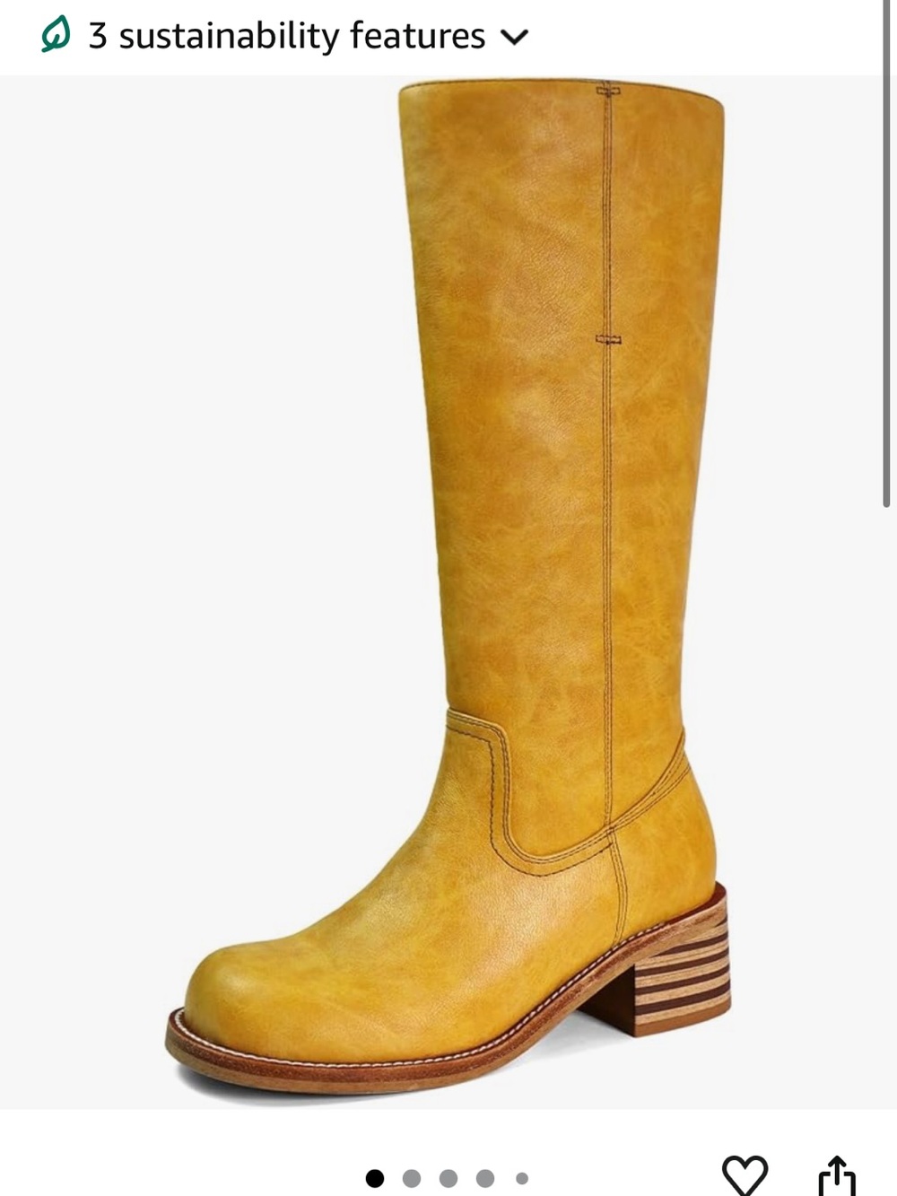 Women’s Tall Yellow Leather Boots
